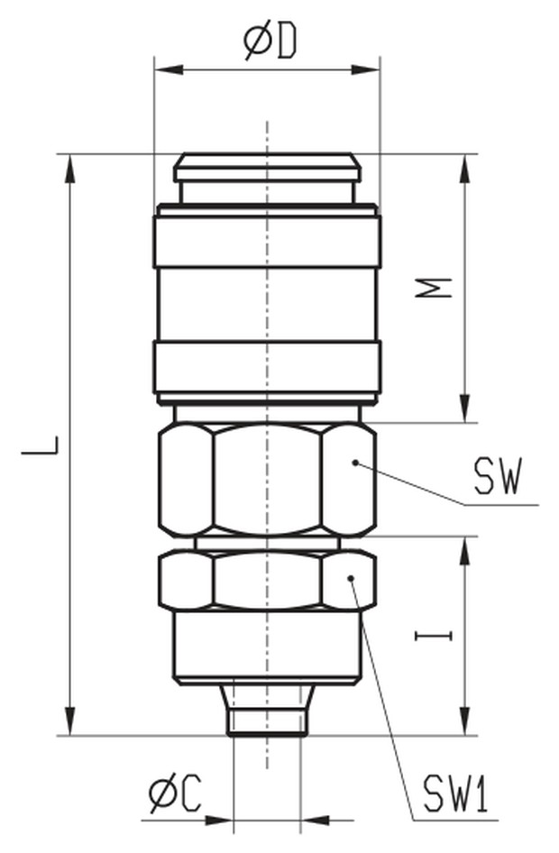 Габаритные размеры куплунга модели R5054 8/6