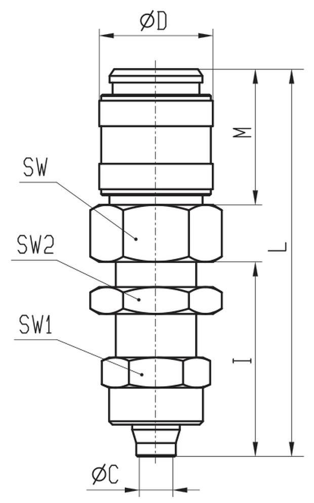 Габаритные размеры куплунга модели R5055 8/6