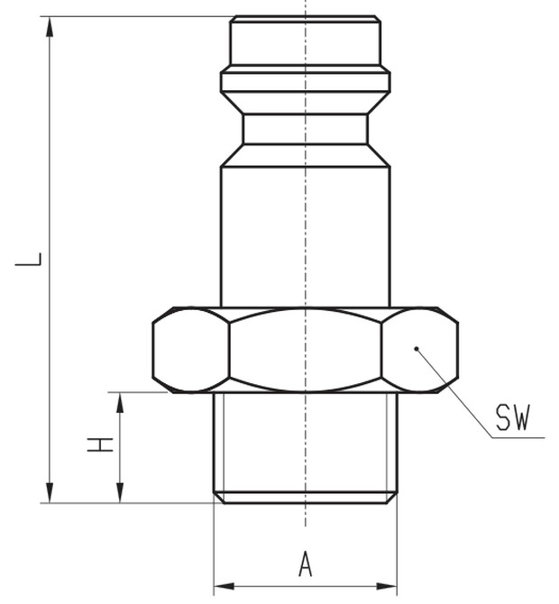 Габаритные размеры куплунга модели R5150 1/8