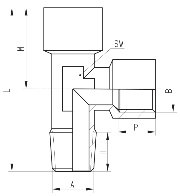 Габаритные размеры R2070 3/8-3/8