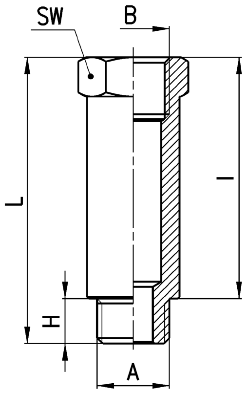 Габаритные размеры R2525 1/4-27