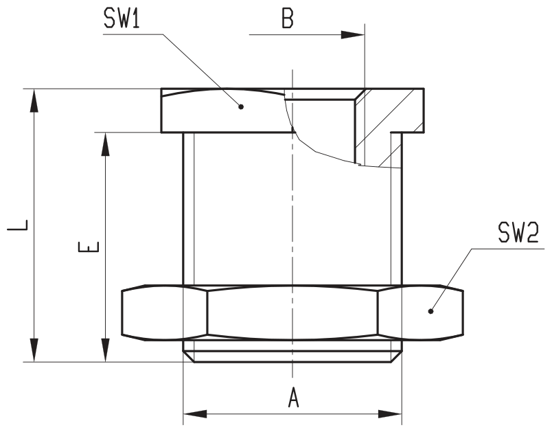 Габаритные размеры R2593 1/8-M16X1