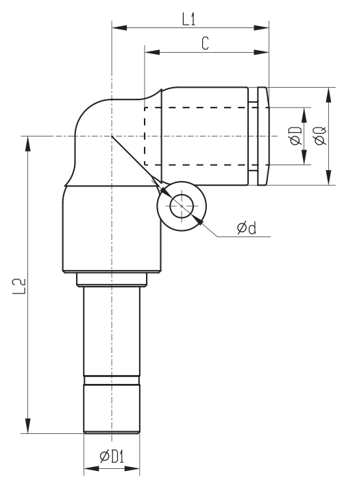Габаритные размеры фитинга R7555