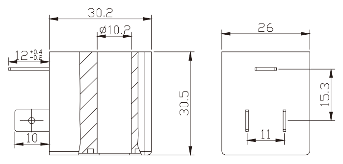 Габаритные размеры катушки YCMC-SB61B-24V DC